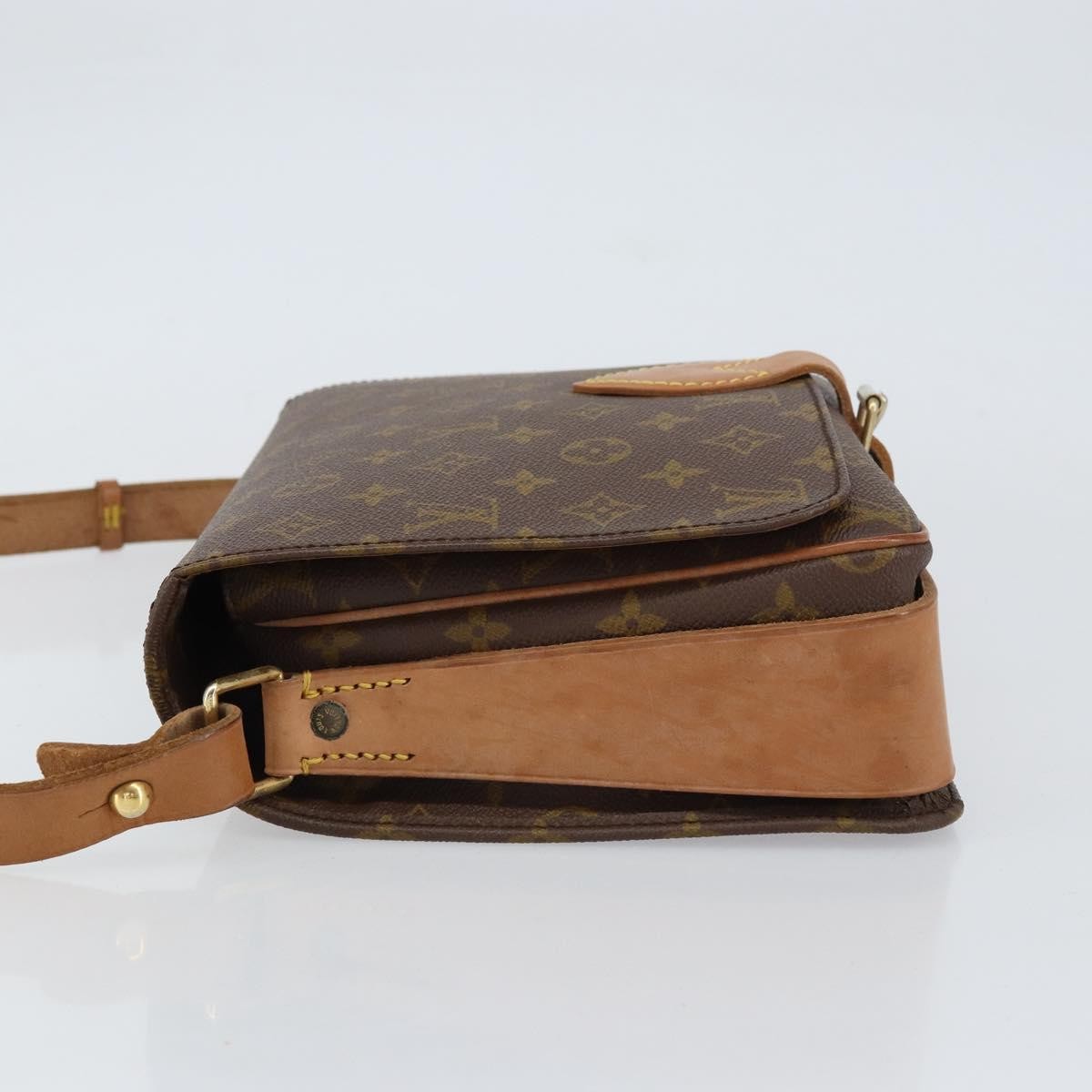 Louis Vuitton Cartouchiere Handbag Monogram Canvas Brown Canvas Shoulder Bag