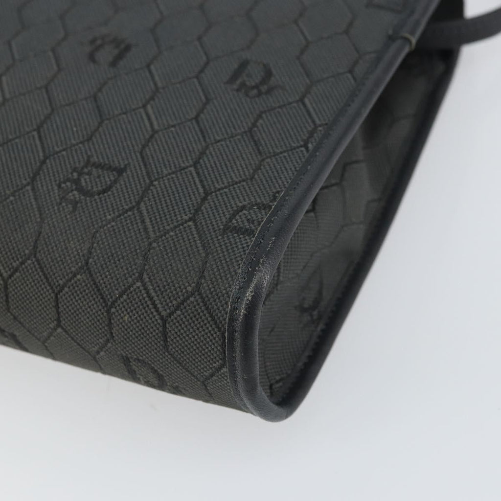 Christian Dior Vintage Honeycomb Flap Crossbody Bag Coated Canvas Black Pvc Shoulder Bag Bag (Pre-Owned)