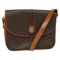 Celine Vintage Macadam Shoulder Bag Canvas And Leather Brown Canvas Shoulder Bag Bag