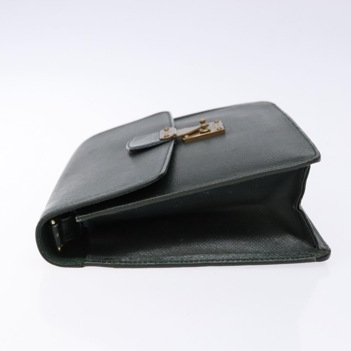 Louis Vuitton Kourad Pouch Taiga Green Leather Clutche & Pouche Bag