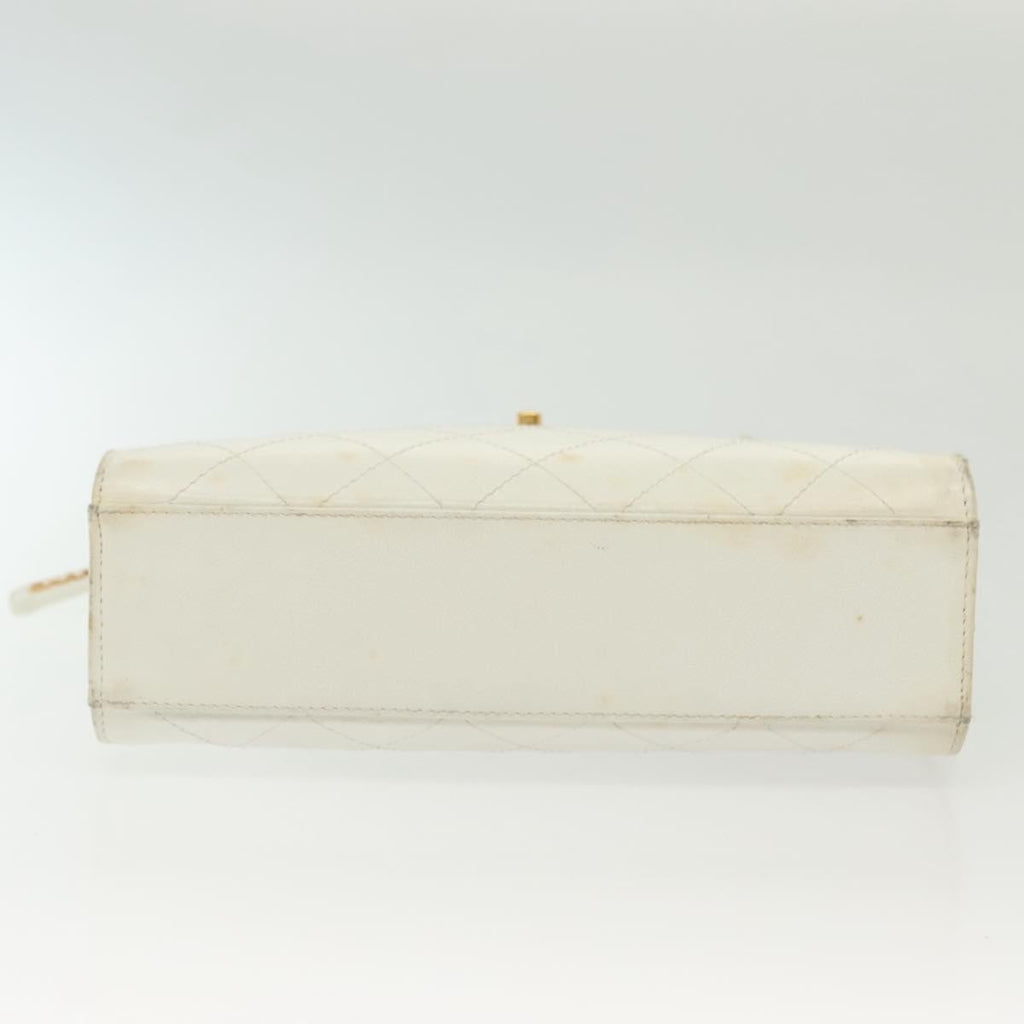 Chanel Cc Shoulder Bag Quilted Caviar White Leather Bag