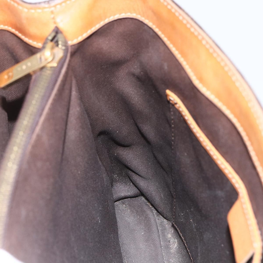 Celine Vintage Macadam Handbag Canvas And Leather Brown Canvas Handbag