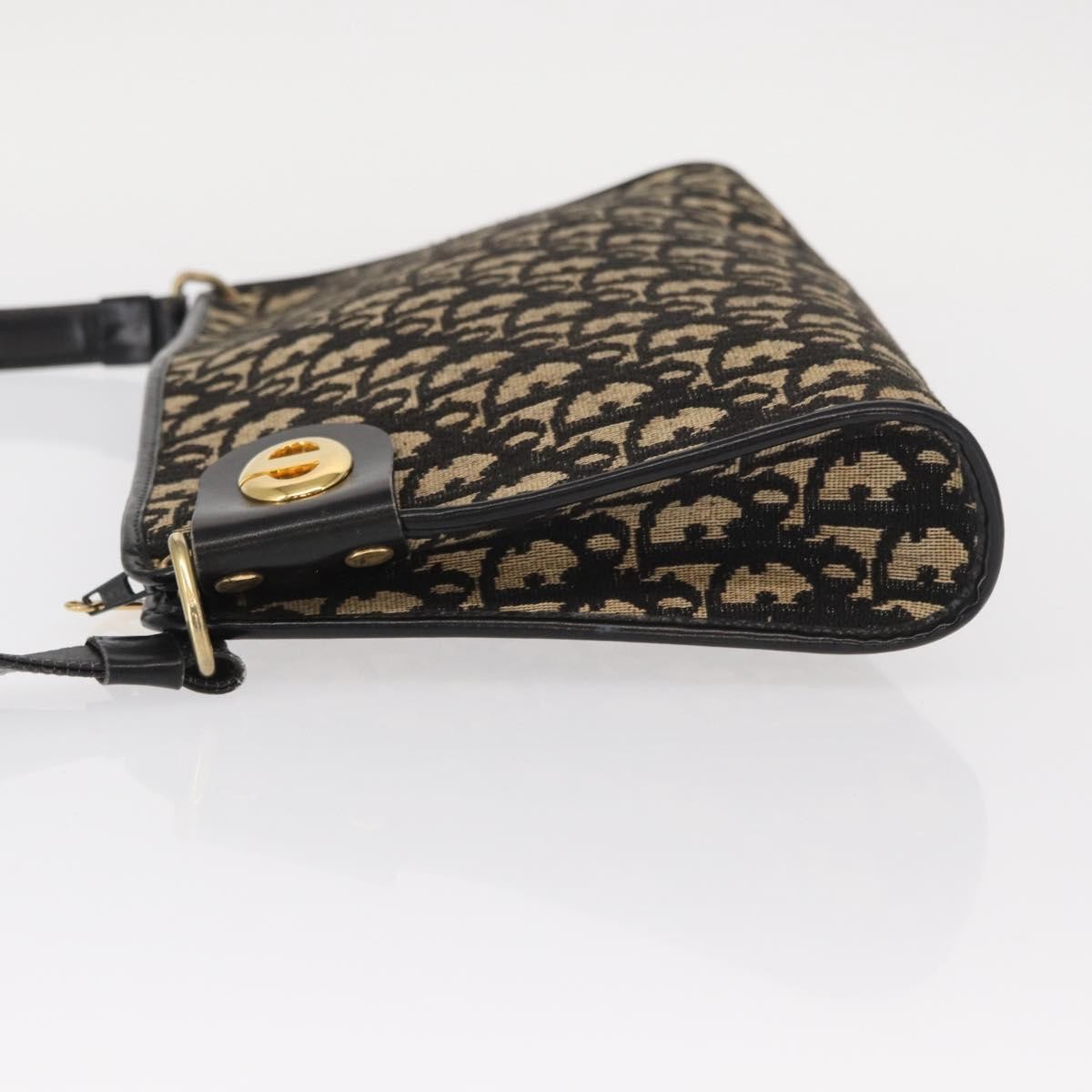 Christian Dior Vintage Cd Trotter Shoulder Bag Canvas Black Canvas Shoulder Bag Bag (Pre-Owned)