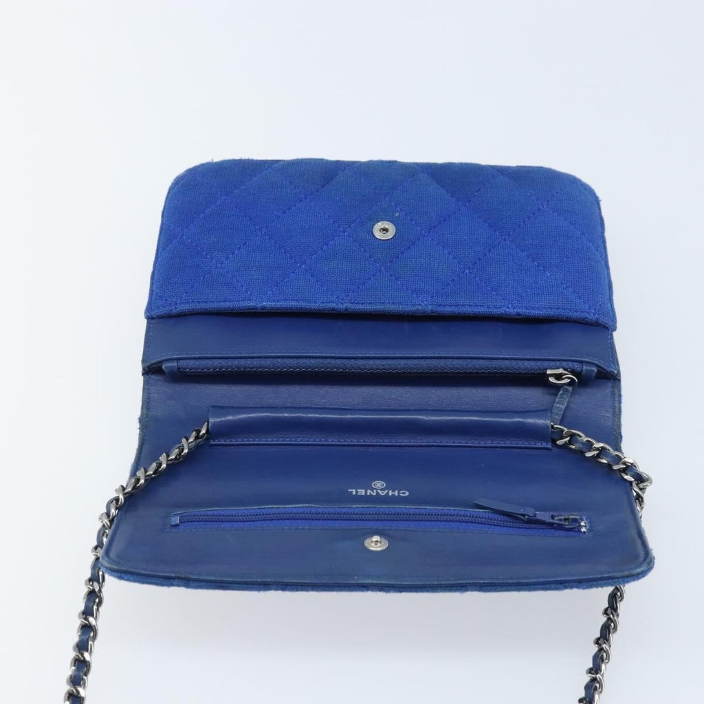 Chanel Wallet On Chain Canvas Navy Canvas Shoulder Bag Bag