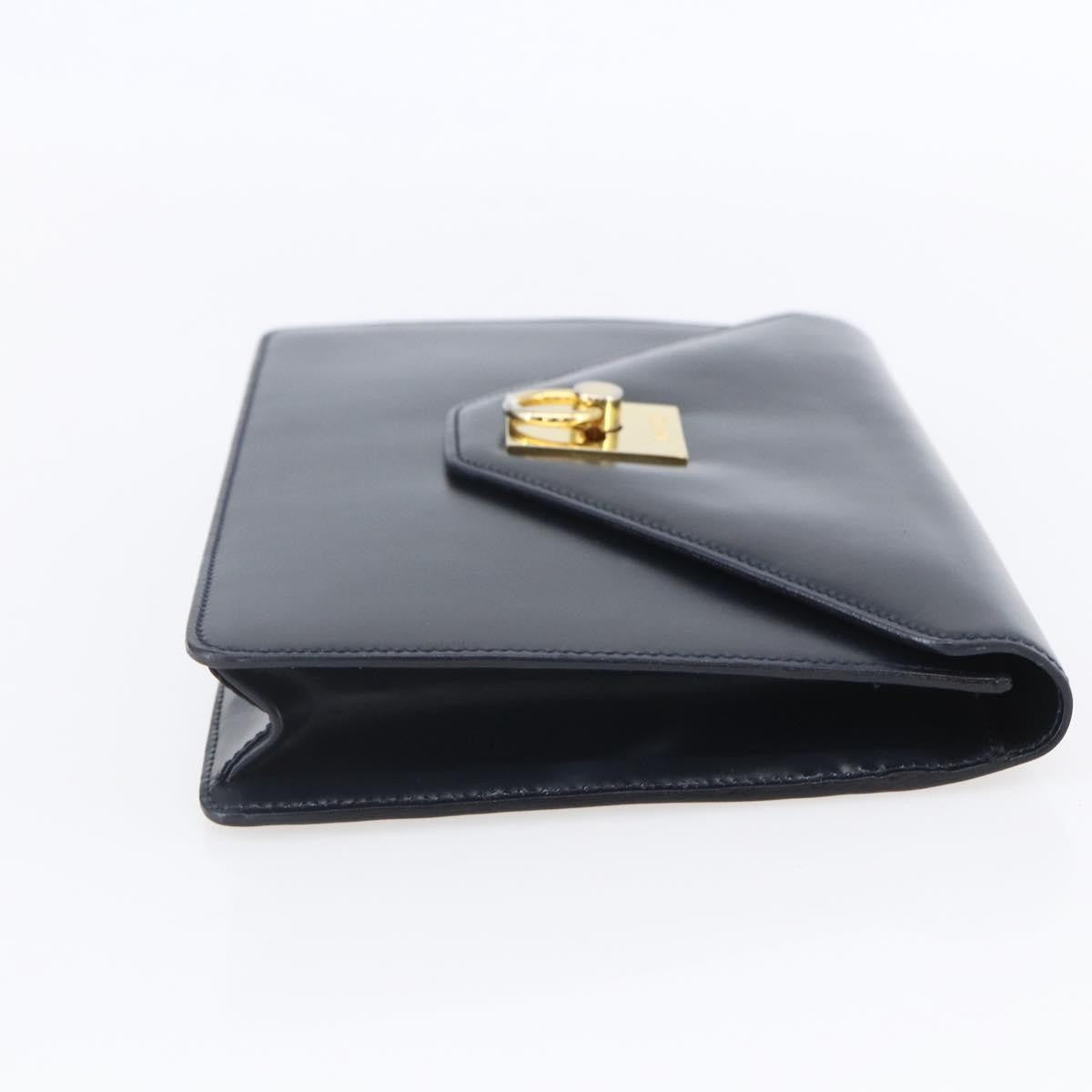 Celine Clutch Bag Leather Navy Leather Clutche & Pouche Bag