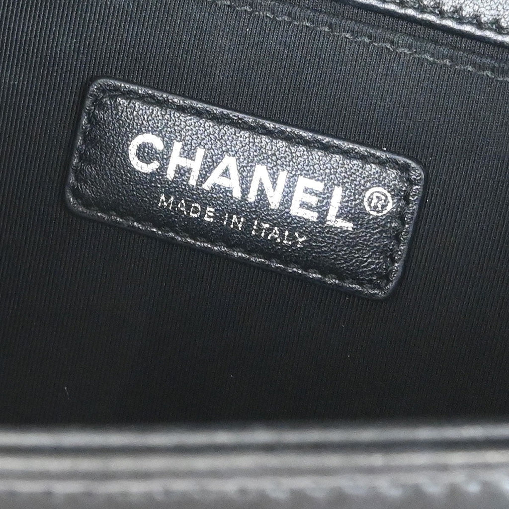 Chanel Boy Flap Bag Sequin Quilted Calfskin Black Leather Shoulder Bag Bag