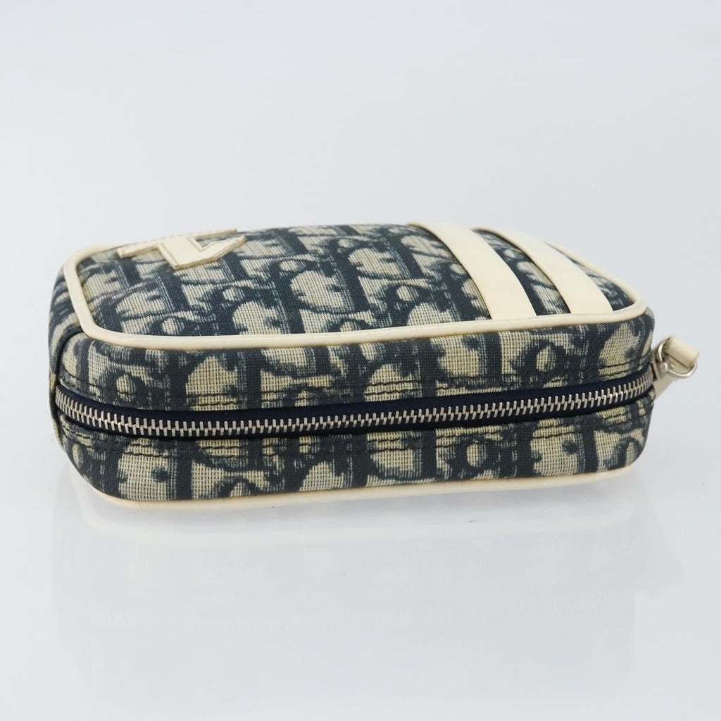 Christian Dior Vintage Trotter Pouch Diorissimo Canvas Navy Pvc Clutche & Pouche Bag (Pre-Owned)