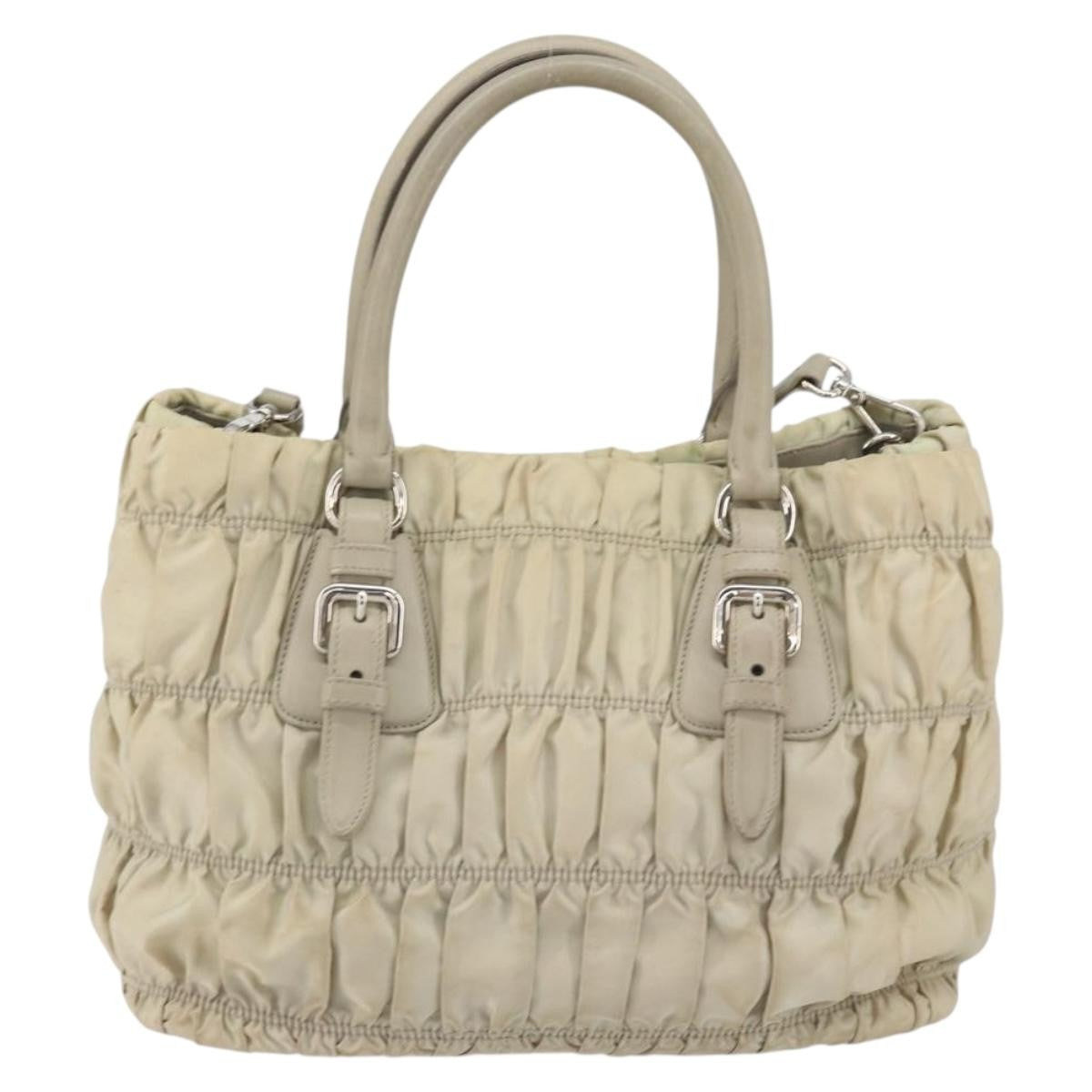 Prada Gaufre Convertible Tote Tessuto Beige Nylon Tote Bag Bag