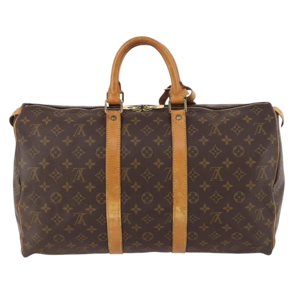 Louis Vuitton Keepall Bag Monogram Canvas Brown Canvas Travel Bag