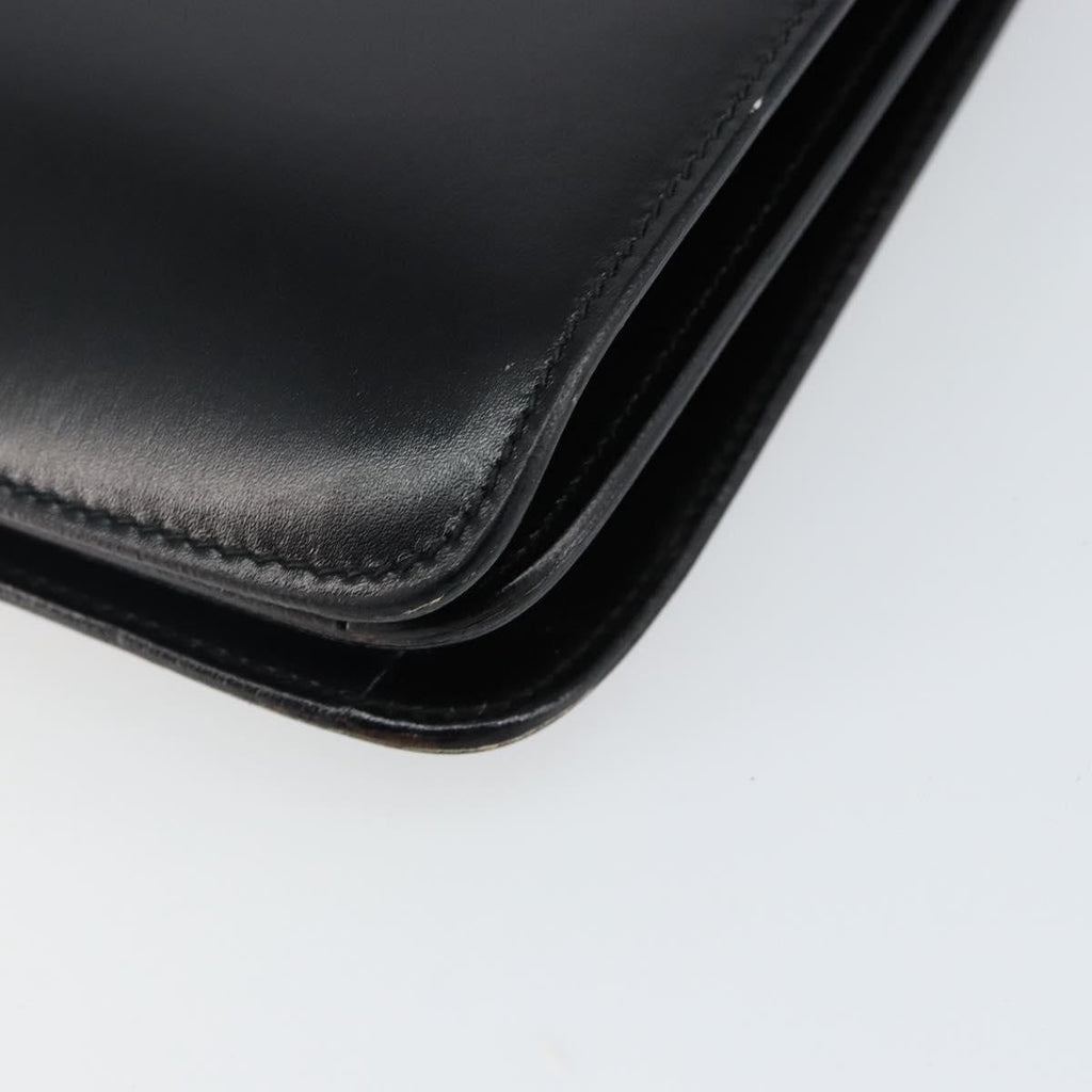 Celine Vintage Top Handle Bag Glazed Leather Black Leather Bag