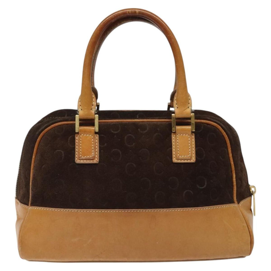 Celine C Macadam Handbag Suede And Leather Brown Suede Handbag