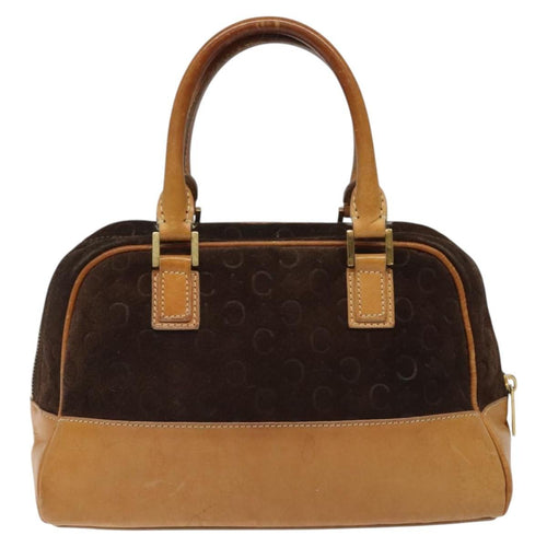 Celine C Macadam Handbag Suede And Leather Brown Suede Handbag