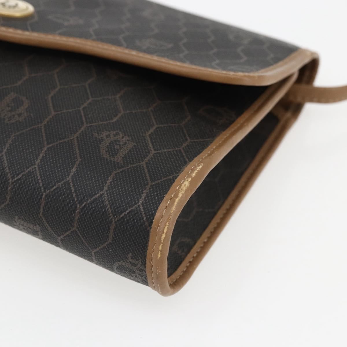 Christian Dior Vintage Honeycomb Flap Crossbody Bag Canvas And Leather Black Canvas Shoulder Bag Bag (Pre-Owned)