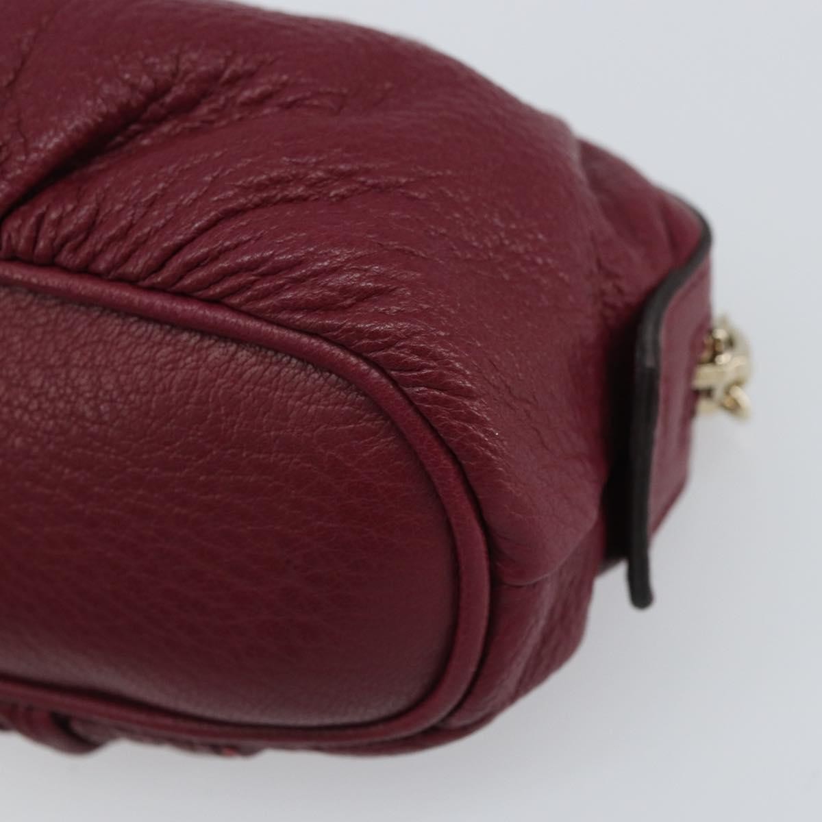 Gucci Bamboo Pouch Leather Purple Leather Clutche & Pouche Bag (Pre-Owned)