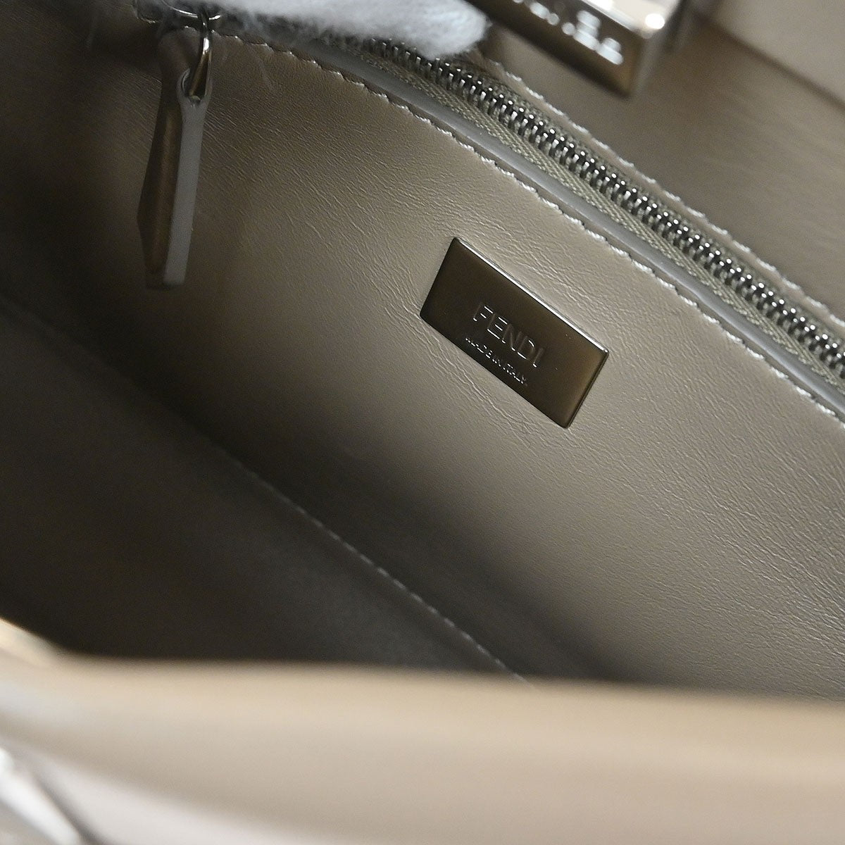 Fendi Peekaboo Bag Leather Gray Leather Handbag