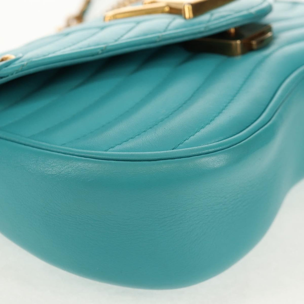 Louis Vuitton New Wave Chain Bag Quilted Leather Blue Leather Shoulder Bag