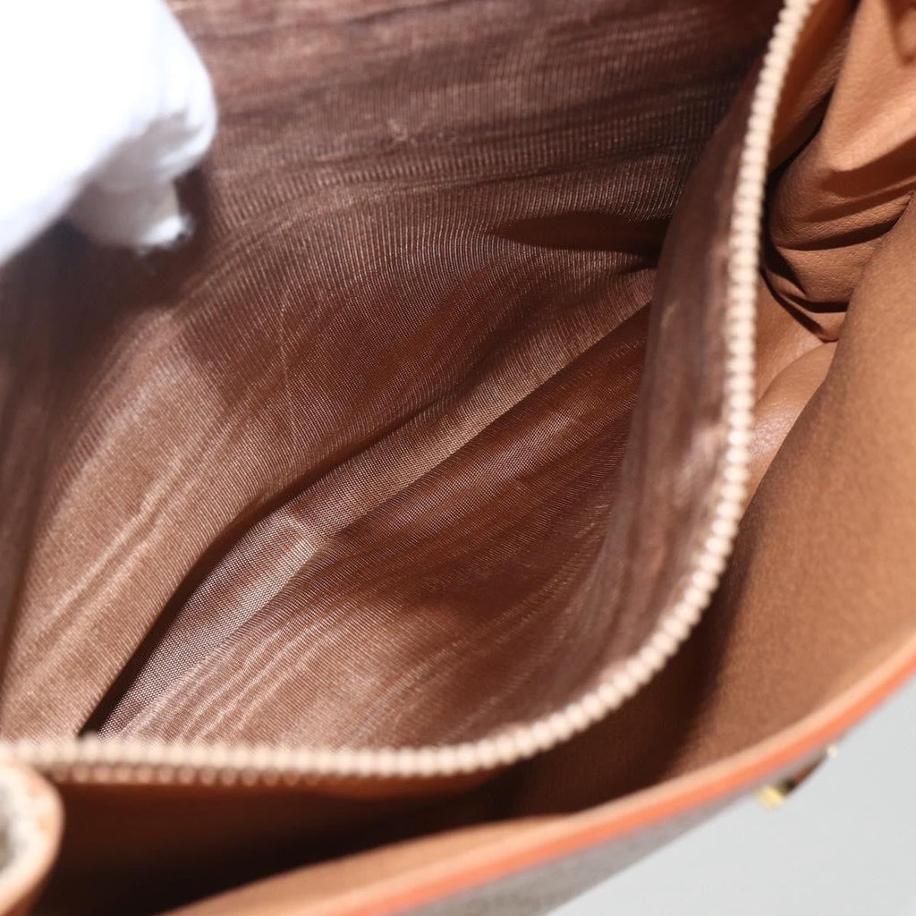 Celine Vintage Macadam Handbag Canvas And Leather Beige Canvas Handbag
