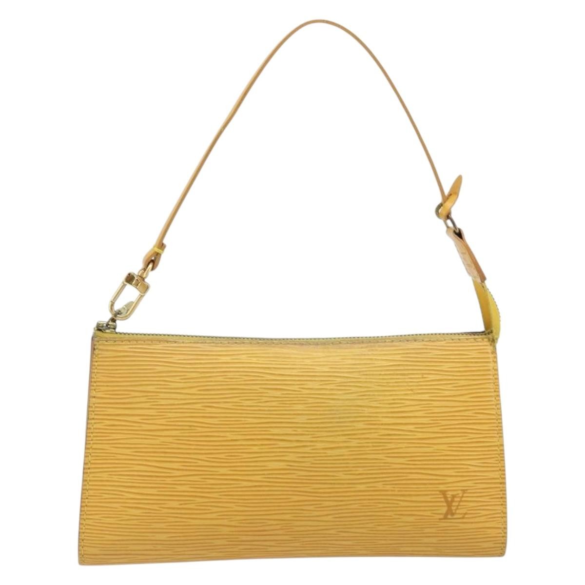 Louis Vuitton Pochette Accessoires Epi Leather Yellow Leather Clutche & Pouche Bag