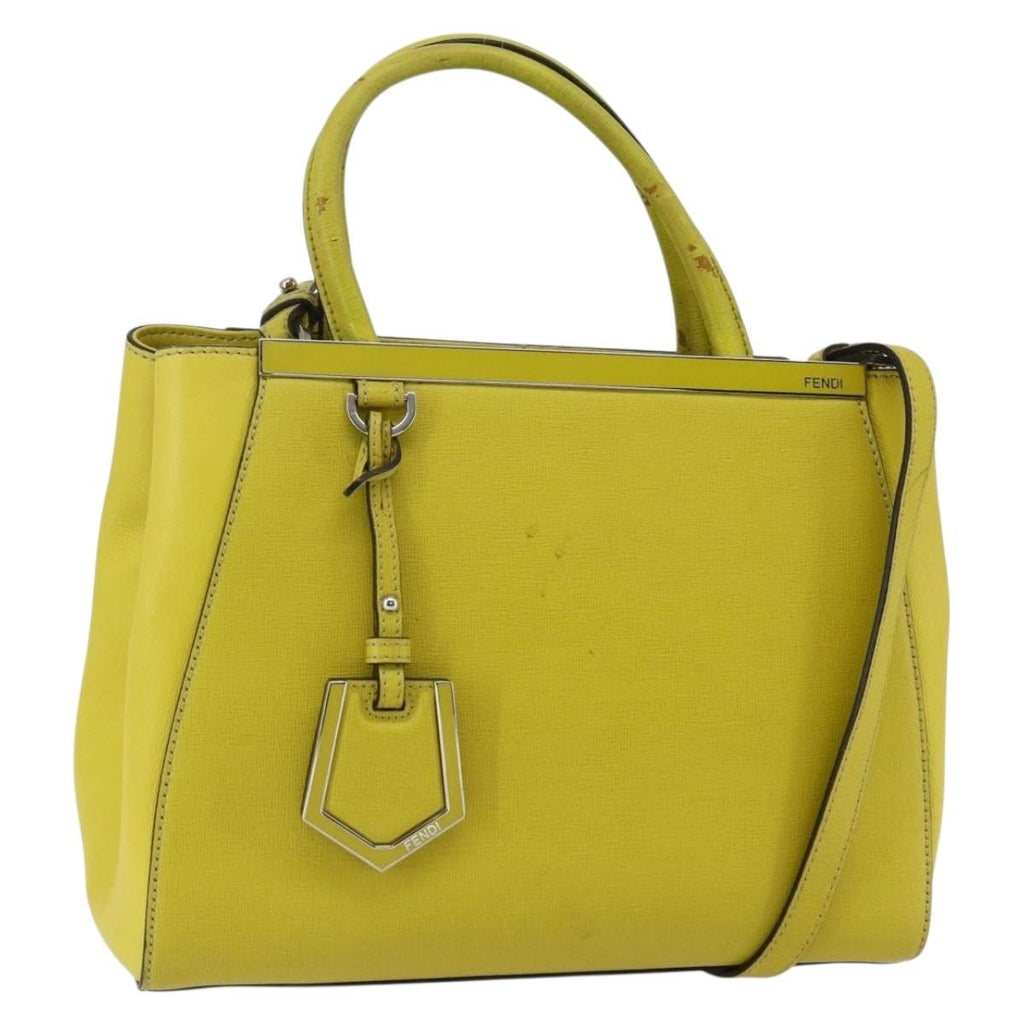 Fendi 2Jours Bag Leather Yellow Leather Handbag