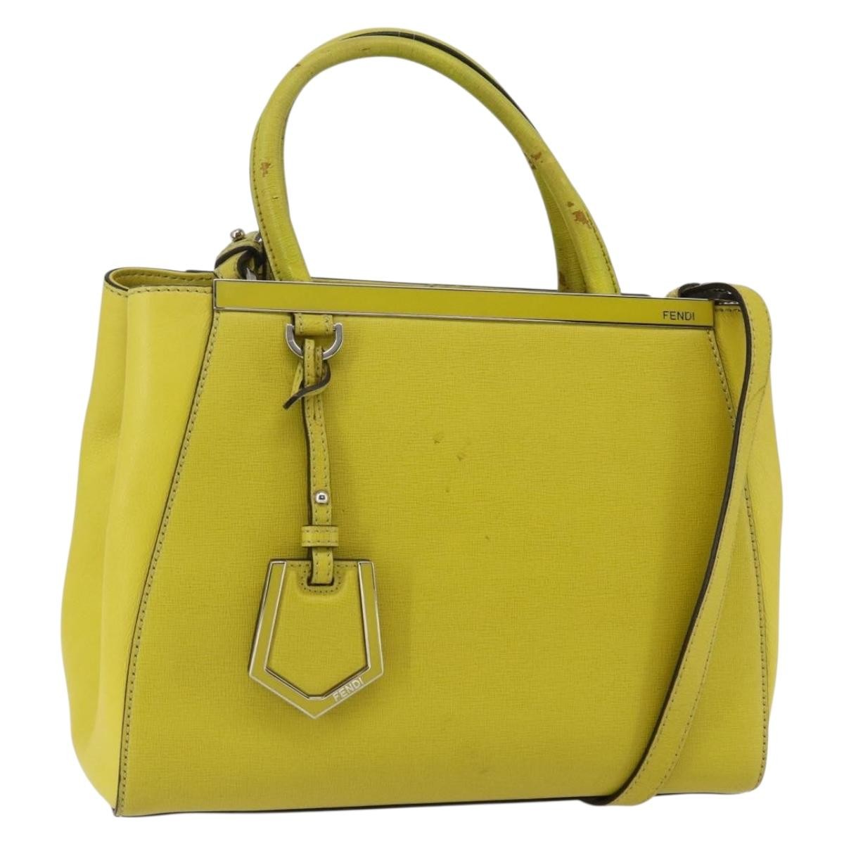 Fendi 2Jours Bag Leather Yellow Leather Handbag
