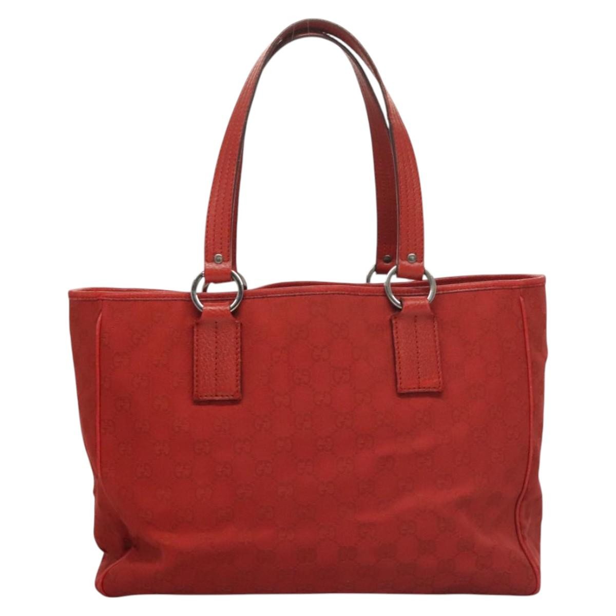 Gucci Vintage Open Tote Gg Canvas Red Canvas Tote Bag Bag (Pre-Owned)
