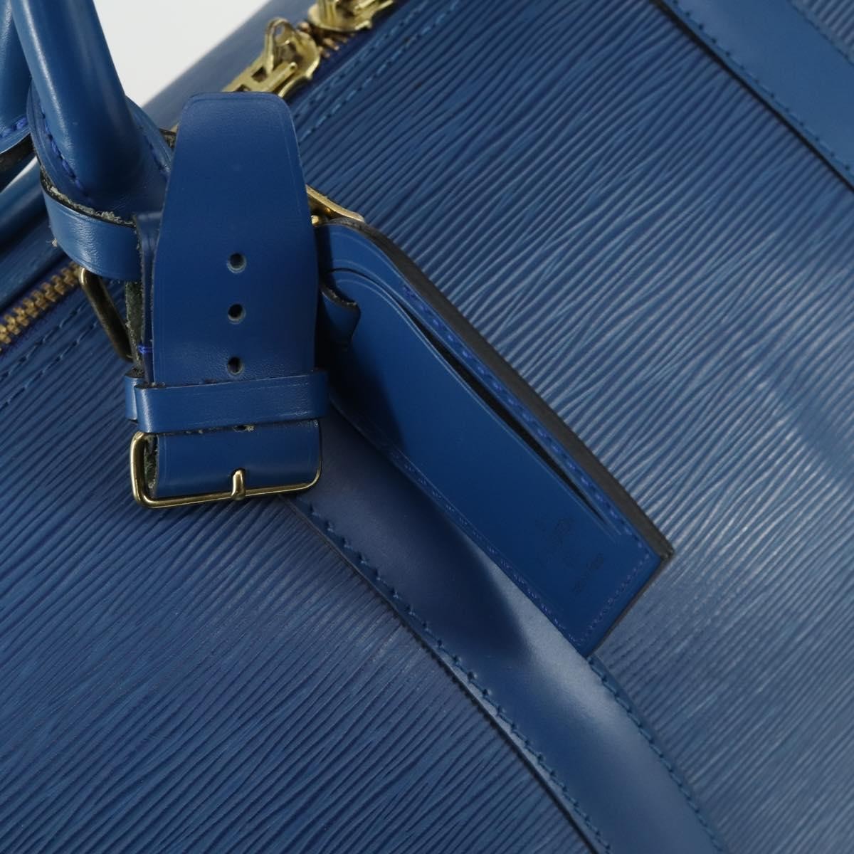 Louis Vuitton Keepall Bag Epi Leather Blue Leather Travel Bag
