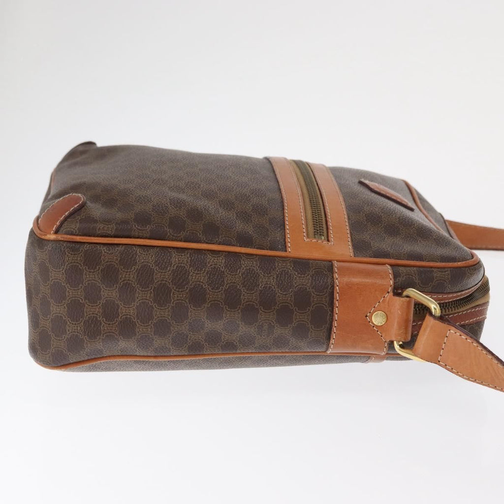 Celine Vintage Macadam Shoulder Bag Canvas And Leather Brown Pvc Shoulder Bag Bag