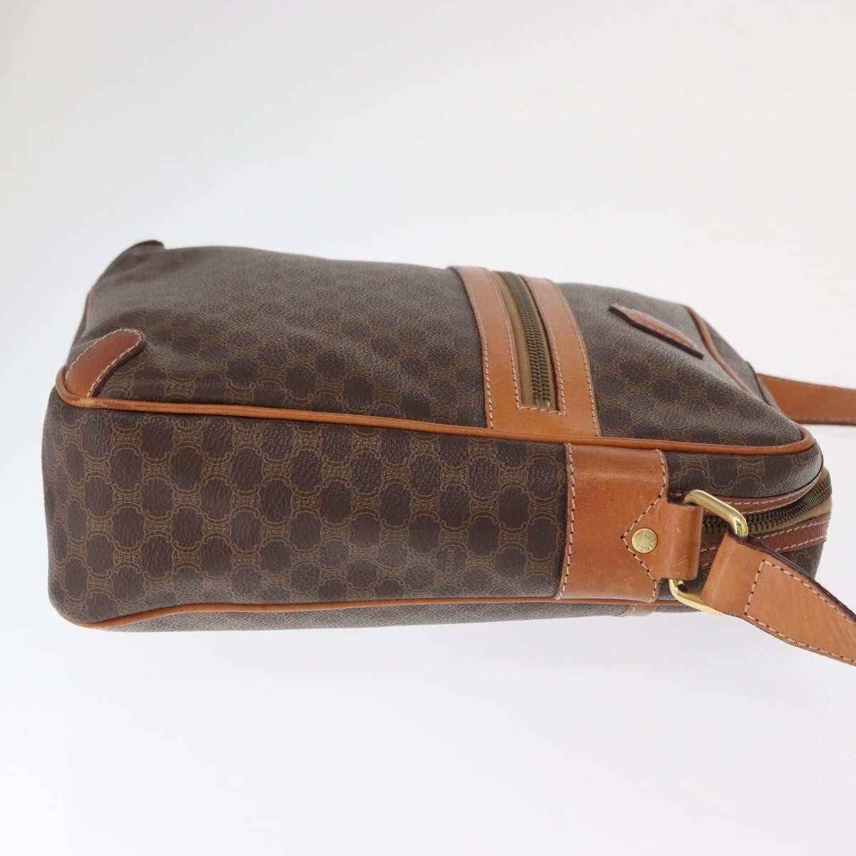 Celine Vintage Macadam Shoulder Bag Canvas And Leather Brown Pvc Shoulder Bag Bag