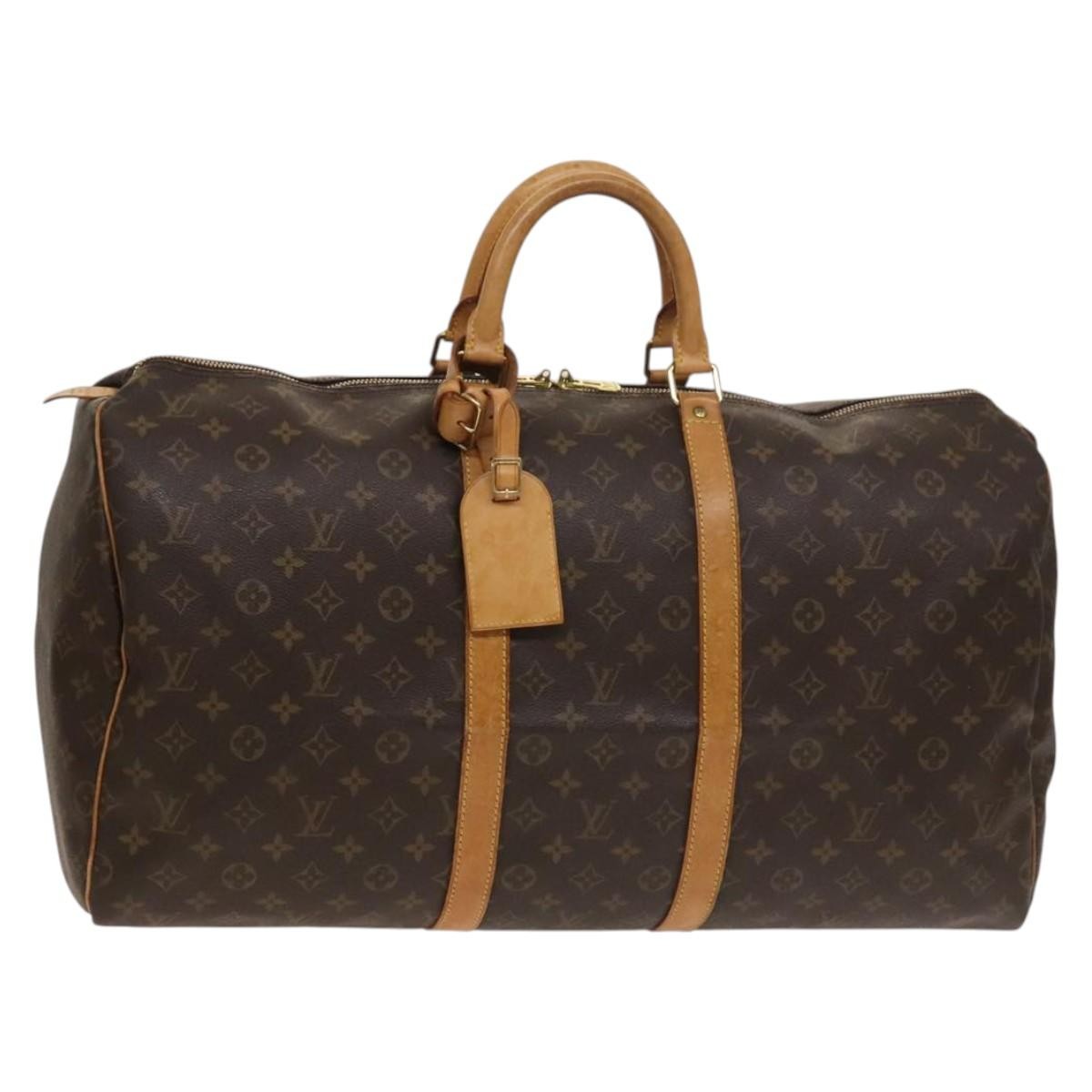 Louis Vuitton Keepall Bag Monogram Canvas Brown Canvas Travel Bag