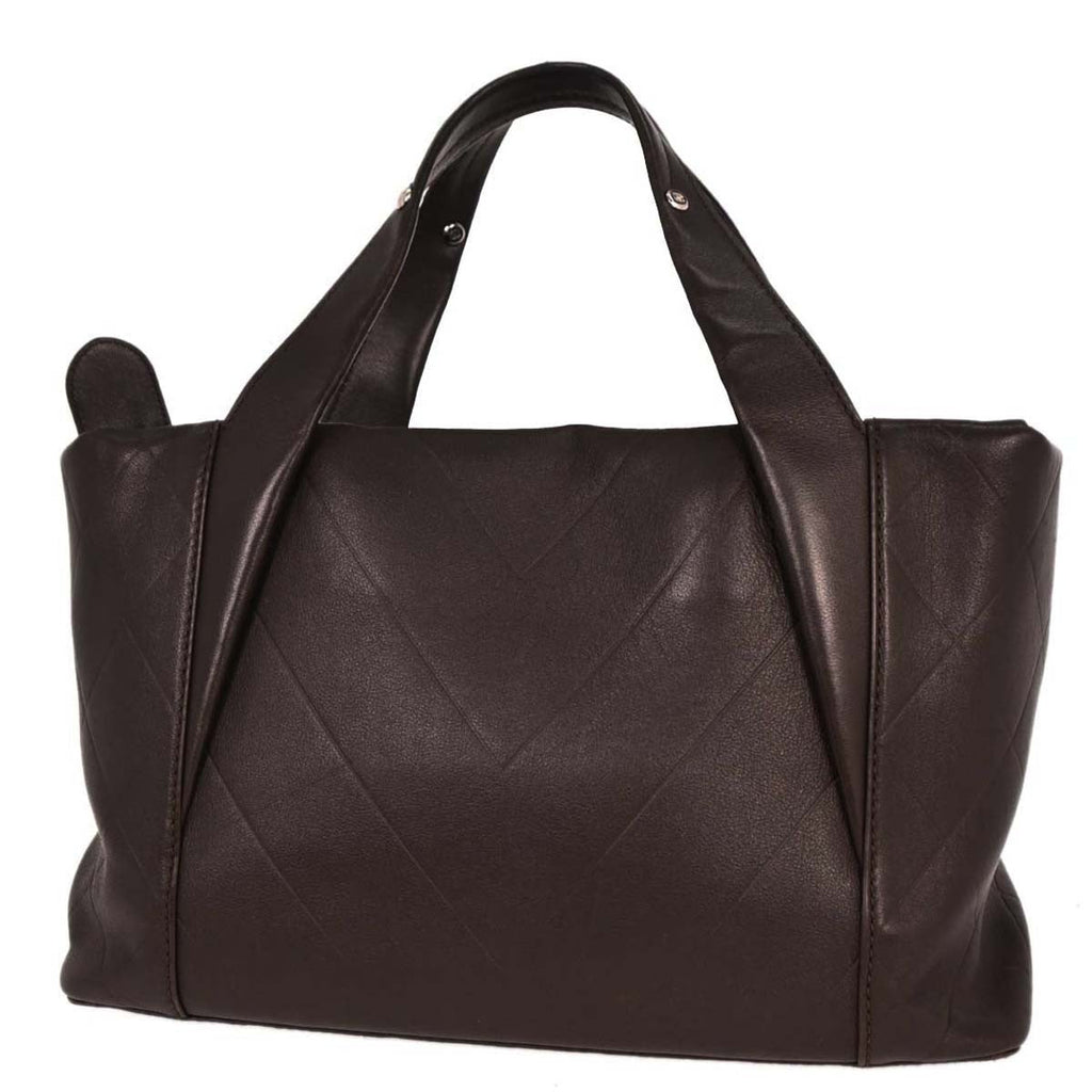 Chanel All Day Long Tote Chevron Leather Brown Leather Tote Bag Bag