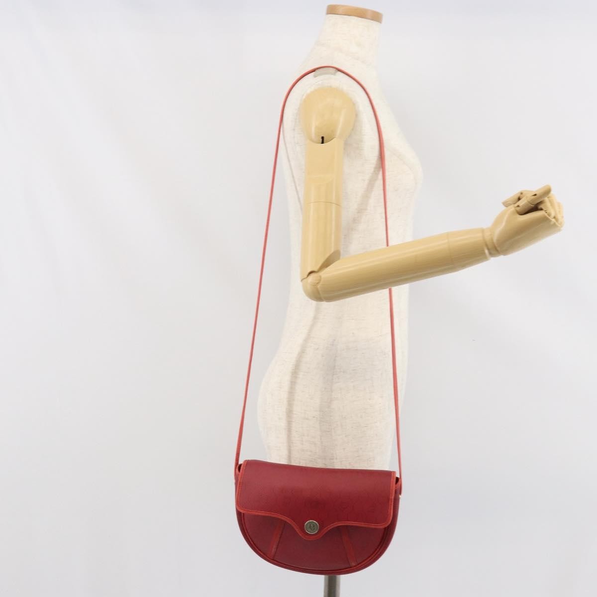 Christian Dior Vintage Honeycomb Flap Crossbody Bag Coated Canvas Red Pvc Shoulder Bag Bag (Pre-Owned)