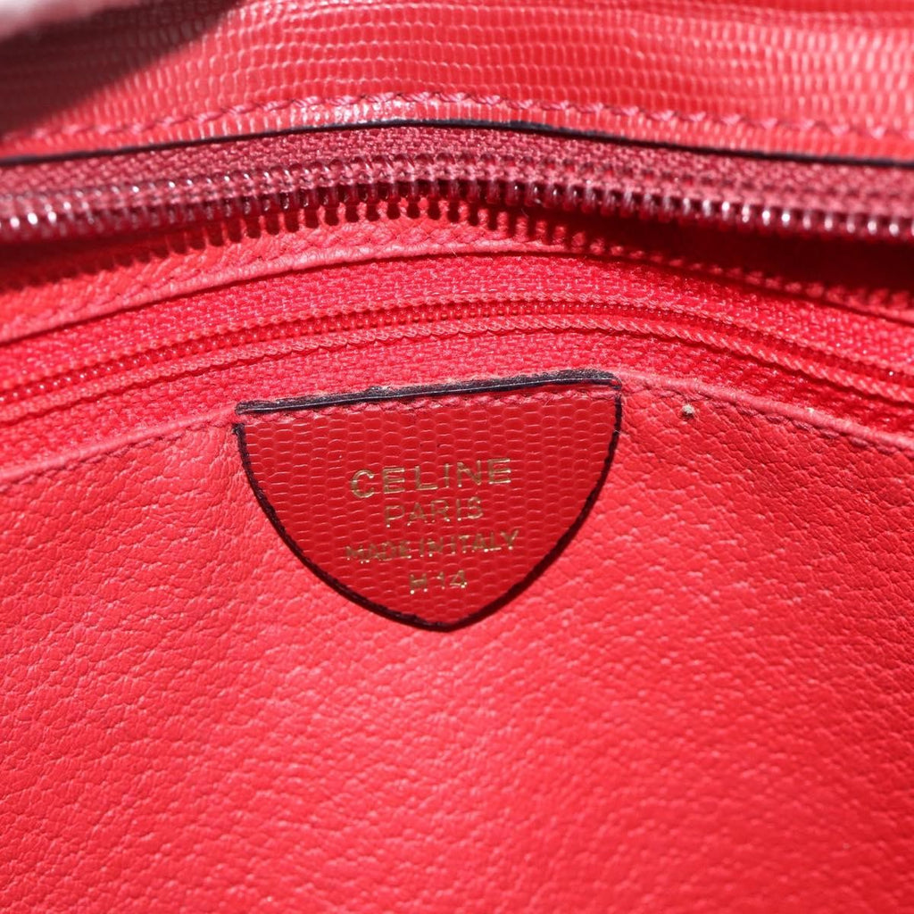 Celine Circle Logo Leather Burgundy Leather Tote Bag Bag