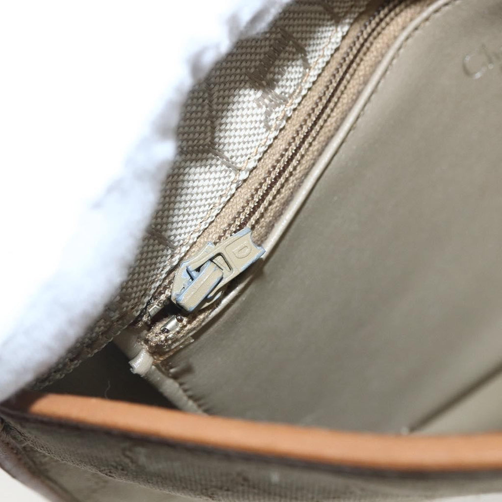 Christian Dior Vintage Honeycomb Shoulder Bag Canvas And Leather Beige Canvas Shoulder Bag Bag (Pre-Owned)