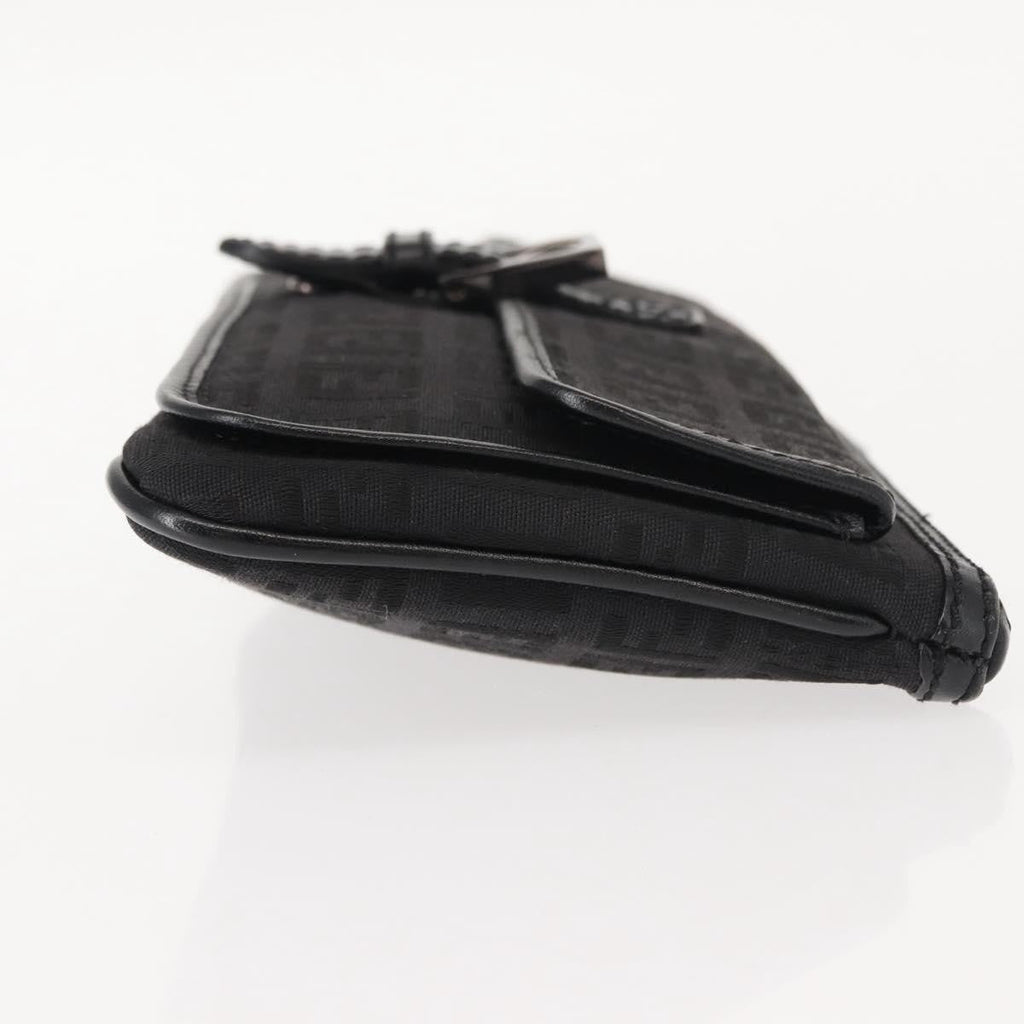 Fendi Ff Logo Pouch Canvas Black Canvas Clutche & Pouche Bag