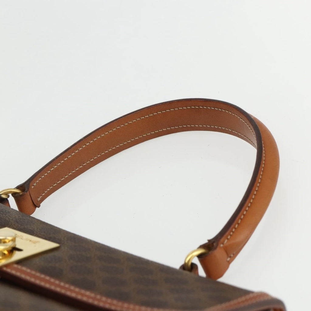 Celine Vintage Macadam Handbag Canvas And Leather Brown Canvas Handbag