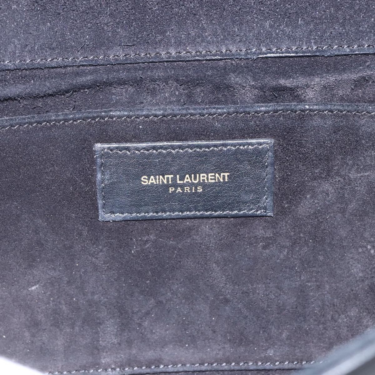 Saint Laurent Chyc Clutch Leather Black Leather Clutche & Pouche Bag (Pre-Owned)