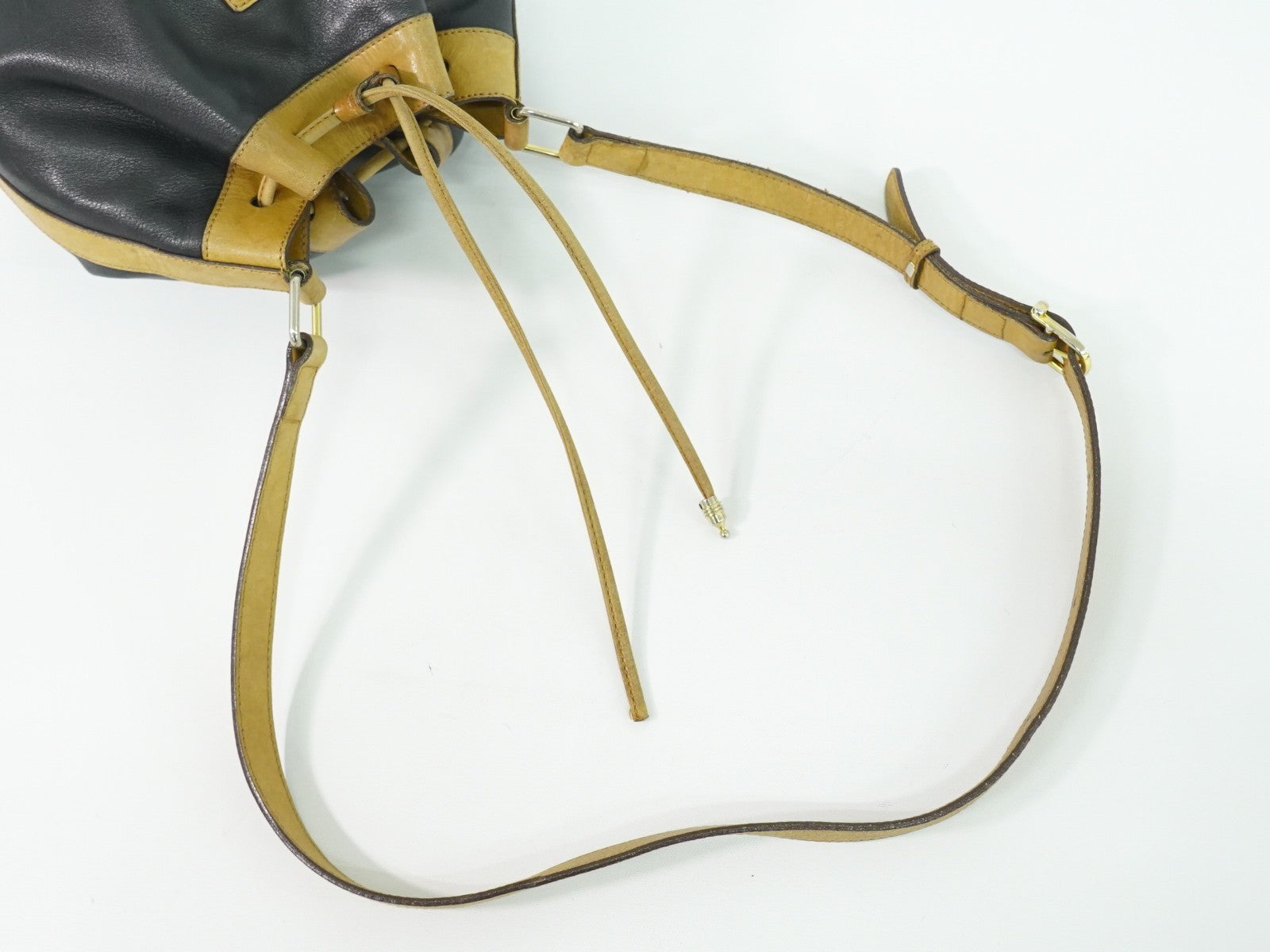 Celine Bucket Sangle Black And Brown Leather Black Leather Shoulder Bag Bag