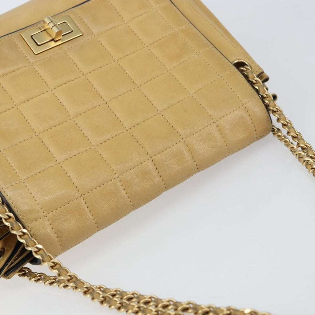 Chanel Chocolate Bar Accordion Reissue Flap Bag Quilted Lambskin Beige Leather Shoulder Bag Bag