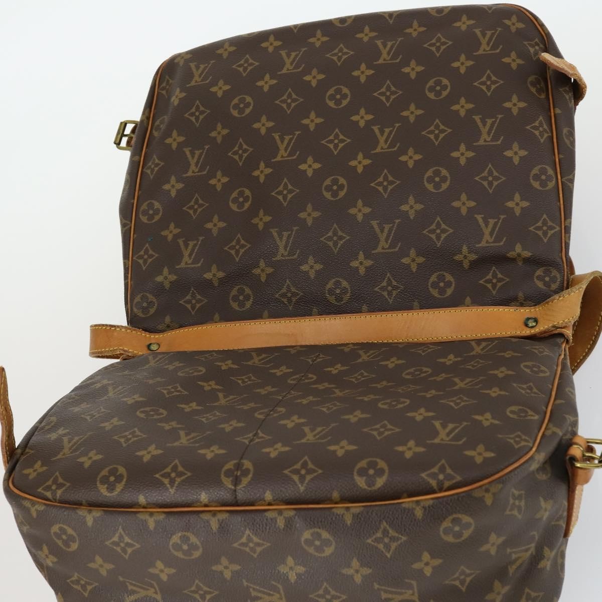 Louis Vuitton Saumur Handbag Monogram Canvas Brown Canvas Shoulder Bag