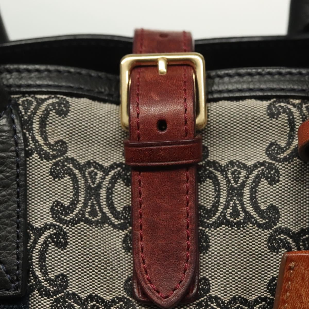 Celine Vintage Macadam Handbag Macadam Navy Canvas Bag