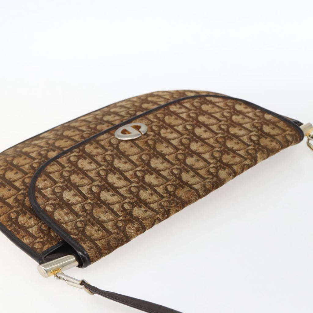Christian Dior Vintage Trotter Shoulder Bag Canvas Brown Canvas Shoulder Bag Bag (Pre-Owned)