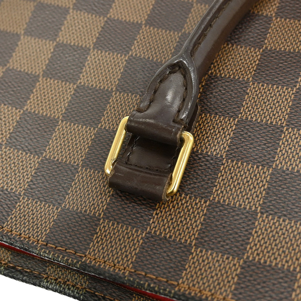 Louis Vuitton Sac Plat Bag Damier Brown Canvas Tote Bag