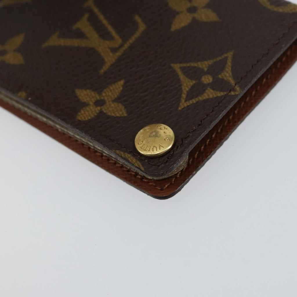 Louis Vuitton Porte Cartes Pression Card Case Monogram Canvas Brown Canvas Card Holders Accessory