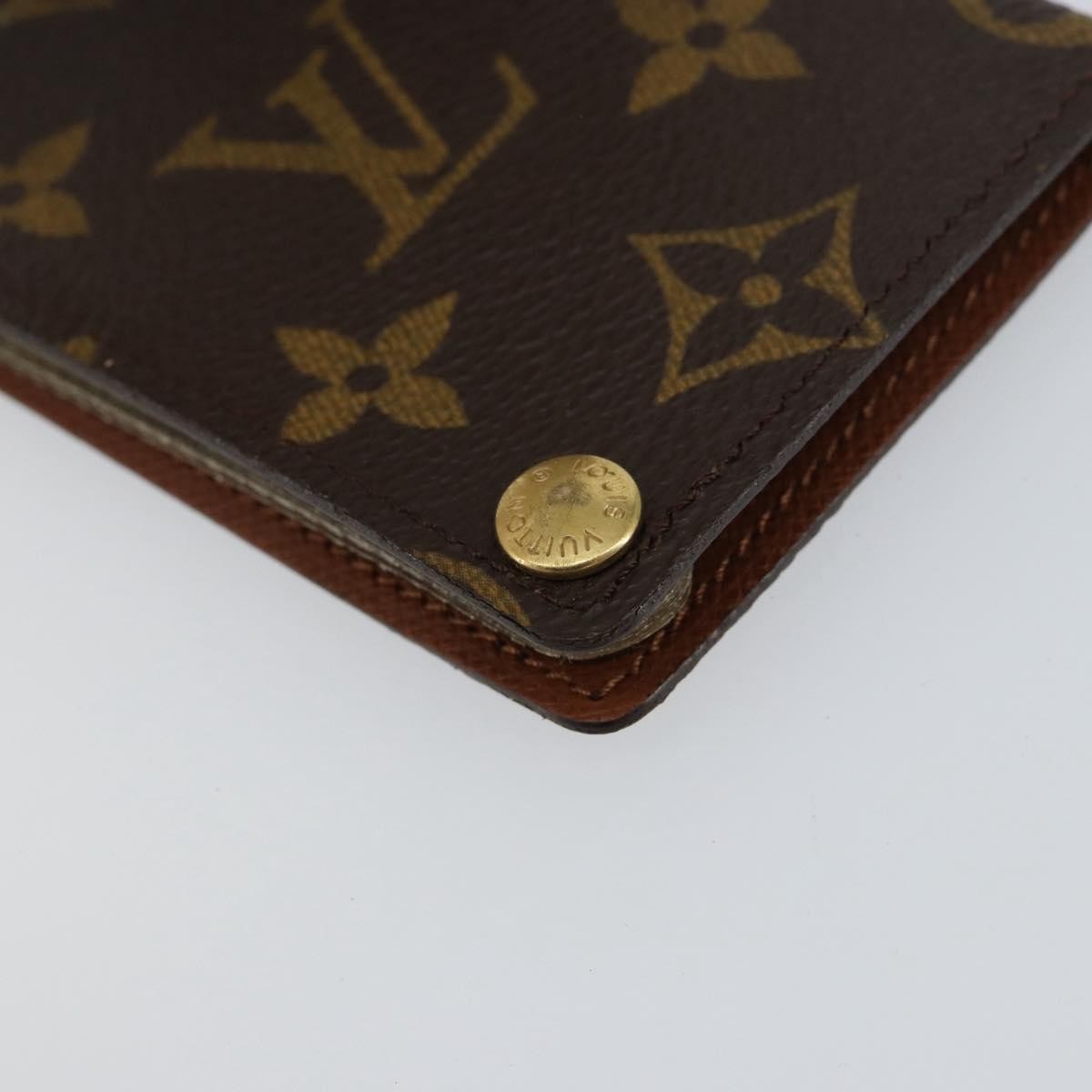 Louis Vuitton Porte Cartes Pression Card Case Monogram Canvas Brown Canvas Card Holders Accessory