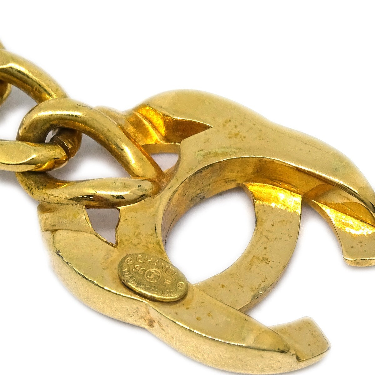 Chanel Vintage Cc Turnlock Chain Bracelet Metal Gold Gold_Plated Bracelet Jewelry
