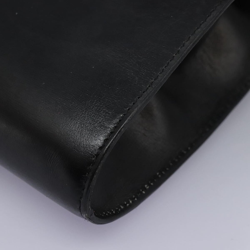 Celine Vintage Circle Logo Crossbody Bag Leather Black Leather Bag