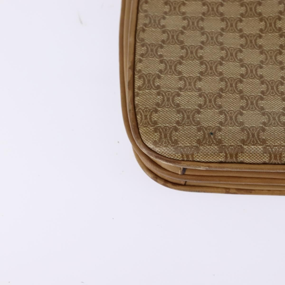 Celine Vintage Macadam Shoulder Bag Canvas And Leather Beige Canvas Shoulder Bag Bag