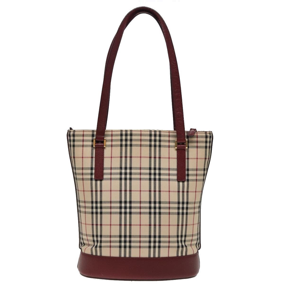 Burberry Nova Check Tote Canvas And Leather Beige Canvas Tote Bag