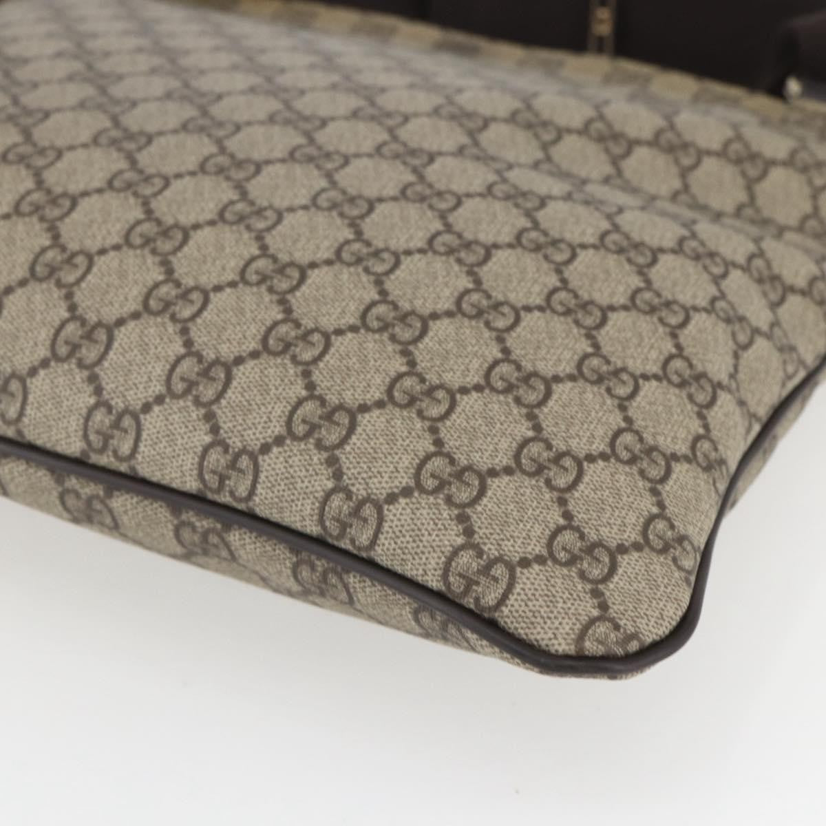 Gucci Zip Top Messenger Bag Gg Coated Canvas Beige Canvas Shoulder Bag Bag (Pre-Owned)