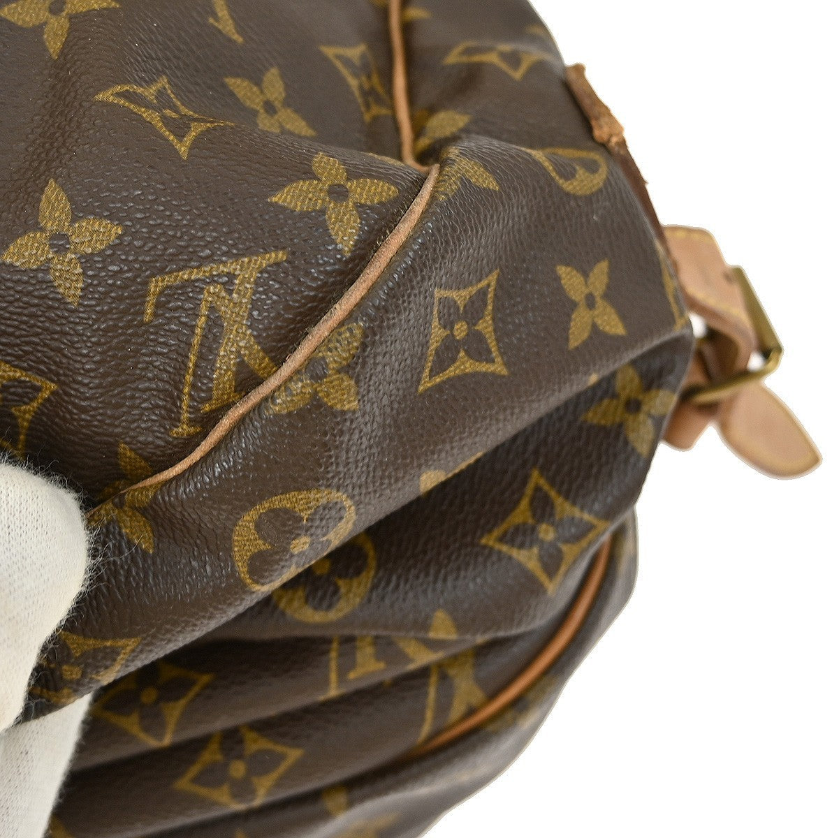 Louis Vuitton Saumur Handbag Monogram Canvas Brown Canvas Shoulder Bag